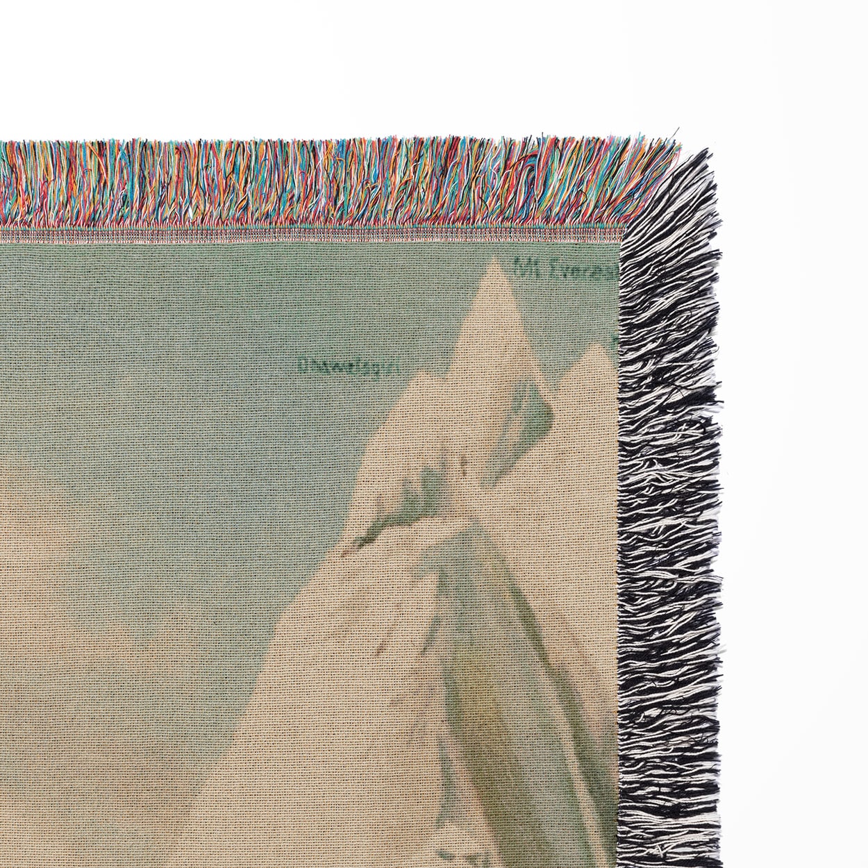 Cool Mountain Painting Woven Blanket Close Up