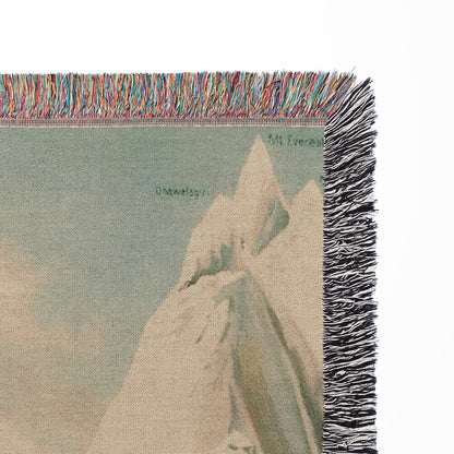 Cool Mountain Painting Woven Blanket Woven Blanket Close Up