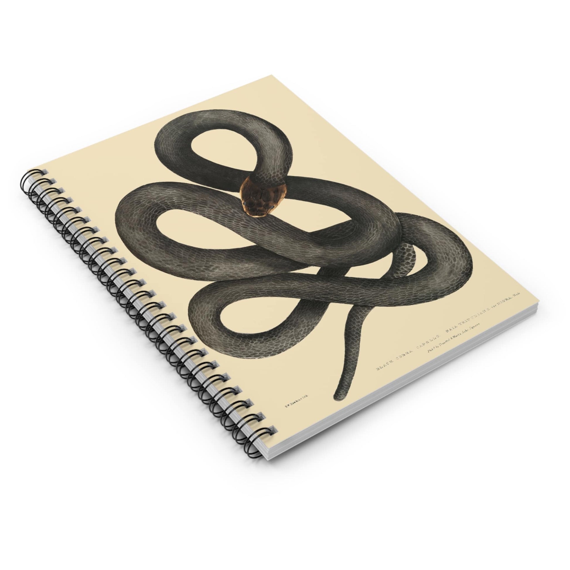 Cool Snake Spiral Notebook Laying Flat on White Surface