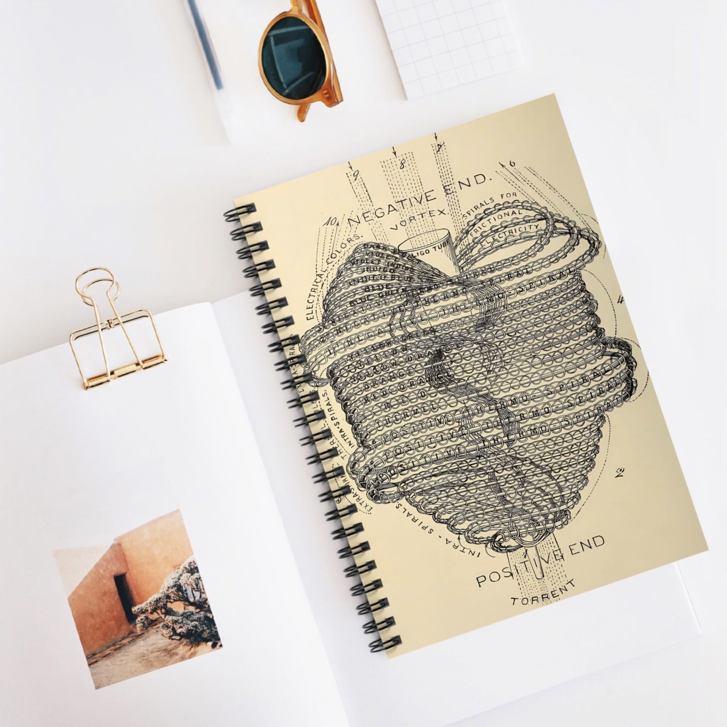 Cool Spiral Heart Spiral Notebook Displayed on Desk