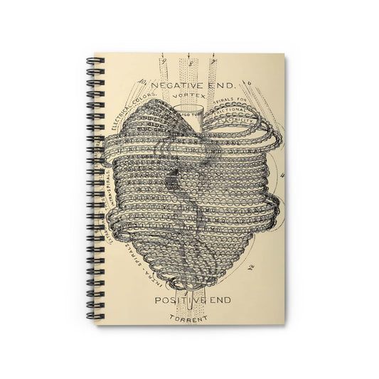 Cool Spiral Heart Notebook with electricity cover, ideal for journals and planners, featuring a unique spiral heart and electricity design.