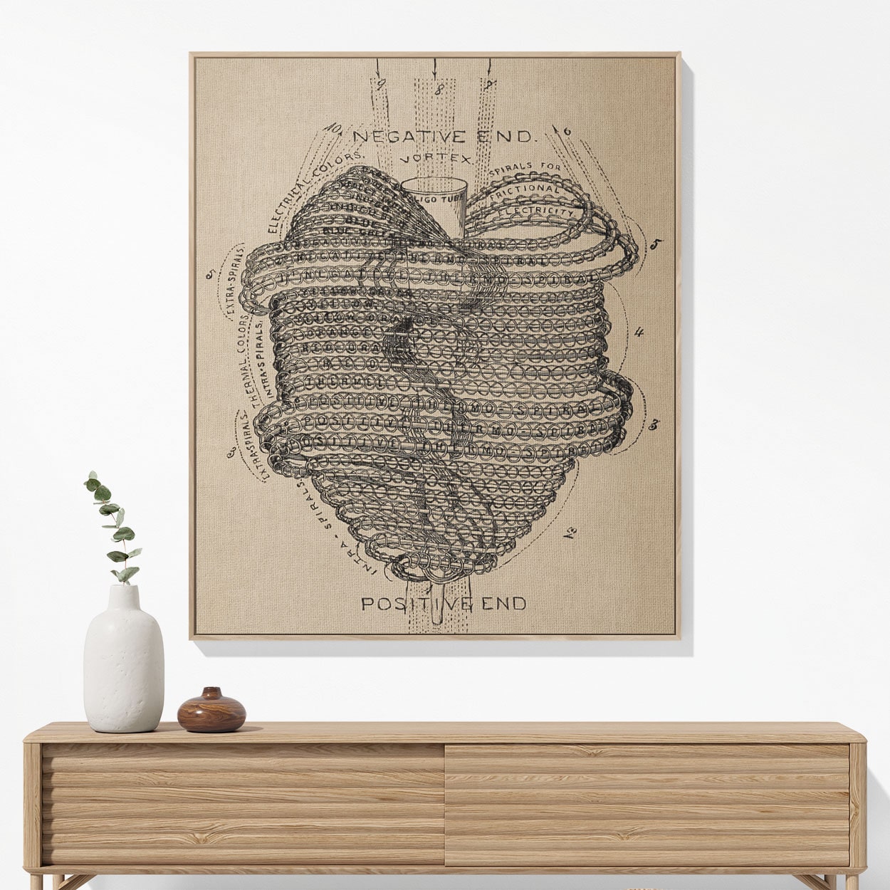 Cool Spiral Heart Woven Blanket Hanging on a Wall as Framed Wall Art