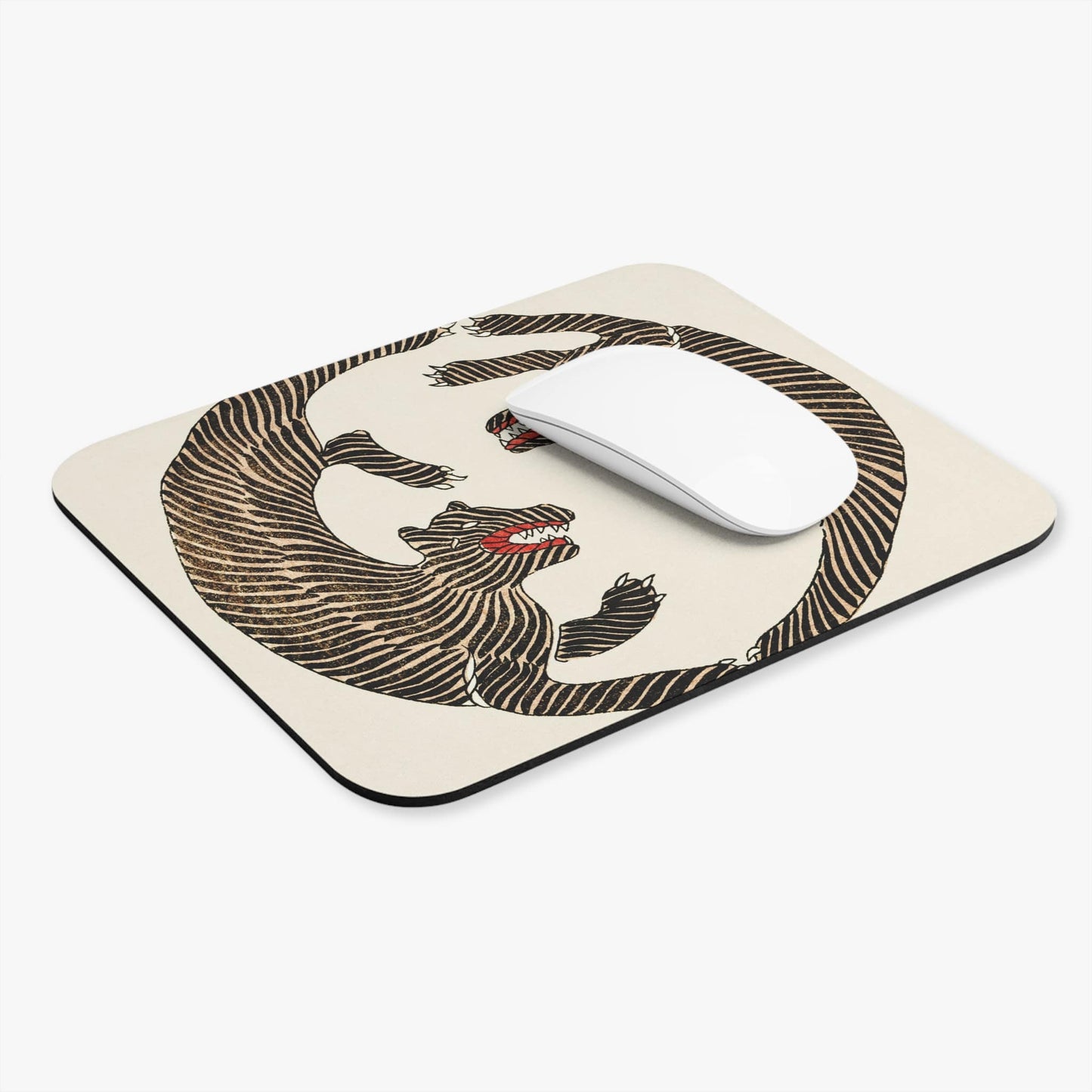 Cool Tiger Computer Desk Mouse Pad With White Mouse