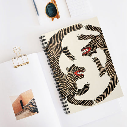 Cool Tiger Spiral Notebook Displayed on Desk