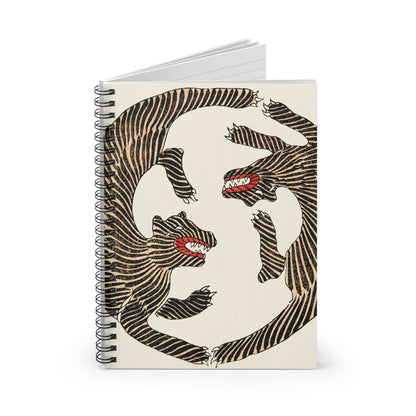 Cool Tiger Spiral Notebook Standing up on White Desk