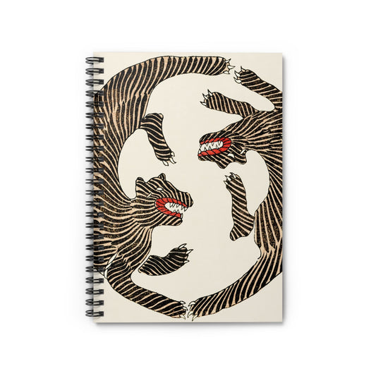 Cool Tiger Notebook with Japanese tigers cover, ideal for writing and sketching, featuring striking Japanese tiger illustrations.