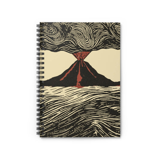 Cool Volcano Drawing Notebook with science drawing cover, perfect for journaling and planning, featuring a detailed volcano illustration.