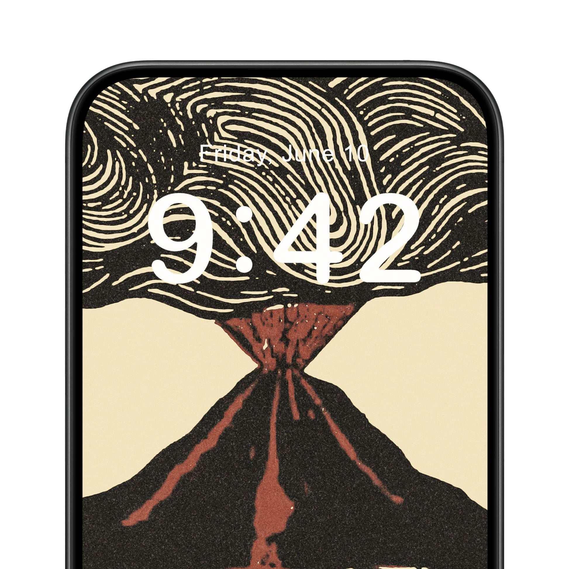 Cool Volcano Drawing Phone Wallpaper Close Up