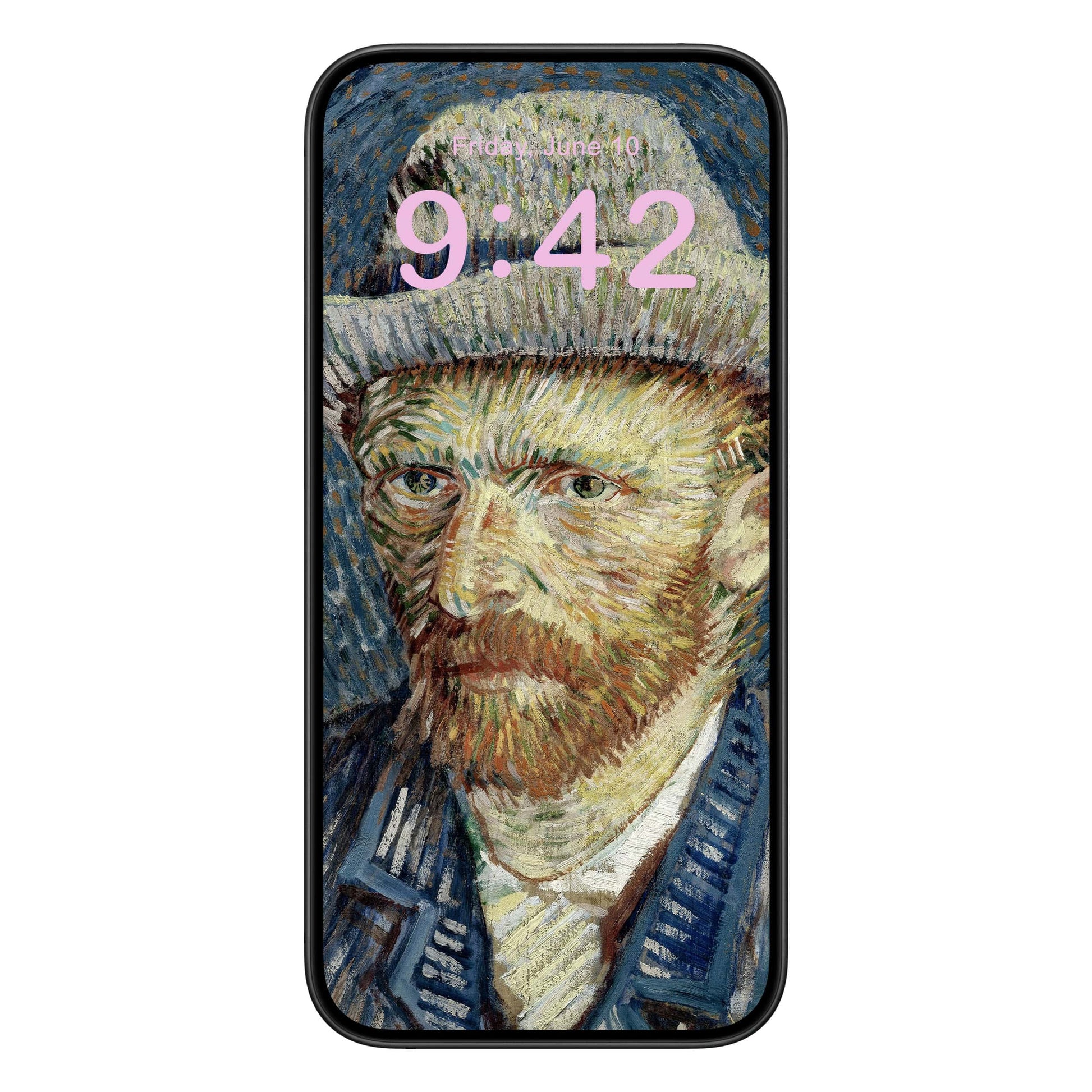 Cool van Gogh Phone Wallpaper Pink Text
