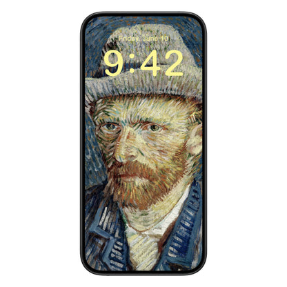 Cool van Gogh Phone Wallpaper Yellow Text