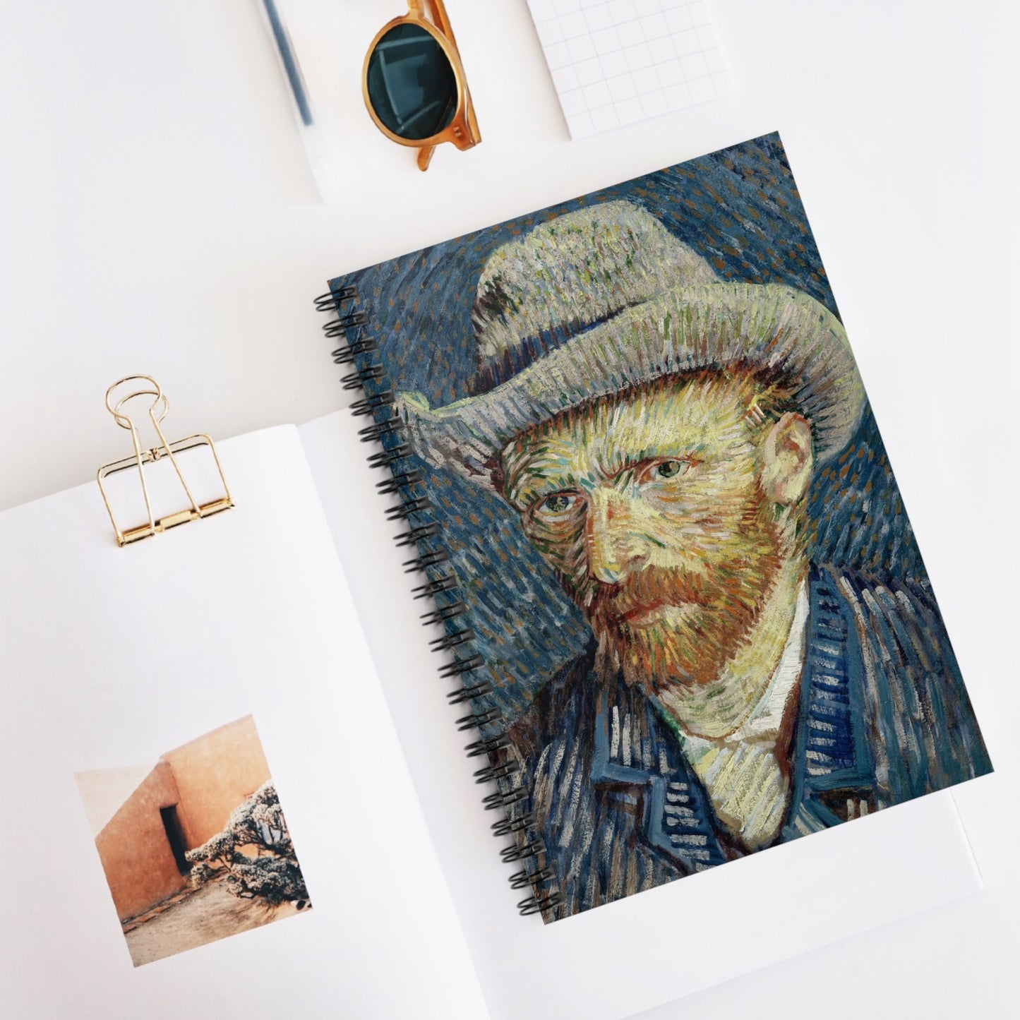 Cool van Gogh Spiral Notebook Displayed on Desk