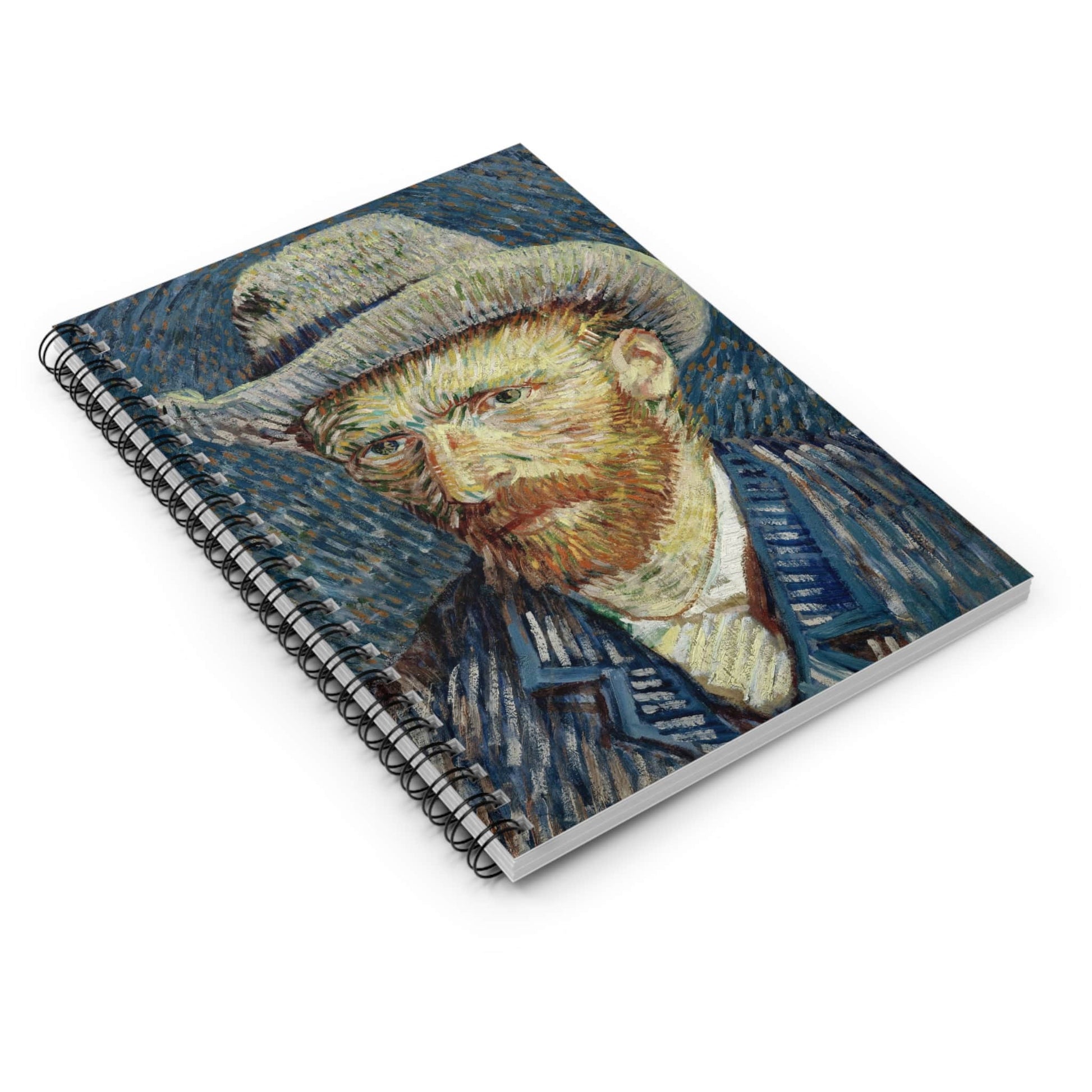 Cool van Gogh Spiral Notebook Laying Flat on White Surface