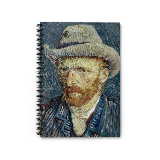 Cool Van Gogh Notebook with Self Portrait cover, great for journaling and planning, highlighting Van Gogh’s cool self-portrait.
