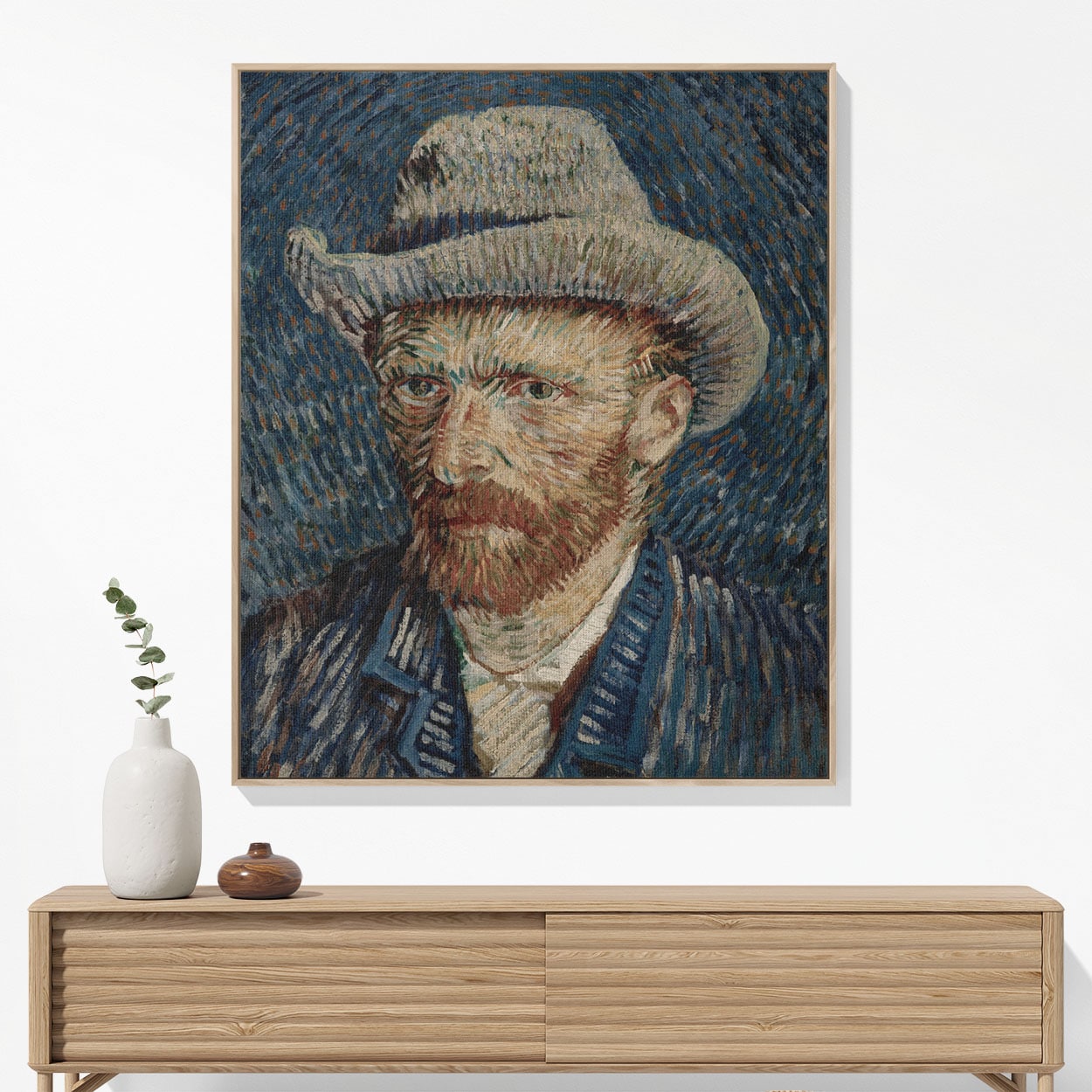 Cool van Gogh Woven Blanket Woven Blanket Hanging on a Wall as Framed Wall Art