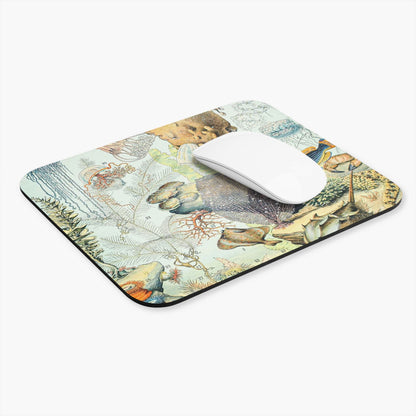 Corals and Jellyfish Computer Desk Mouse Pad With White Mouse