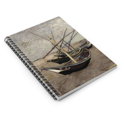Costal Spiral Notebook Laying Flat on White Surface