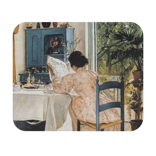 Cottagecore Chic Mouse Pad with a breakfast painting theme, perfect for desk and office decor.