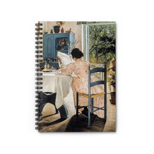 Cottagecore Chic Notebook with Breakfast Painting cover, great for journaling and planning, highlighting a cottagecore breakfast painting.