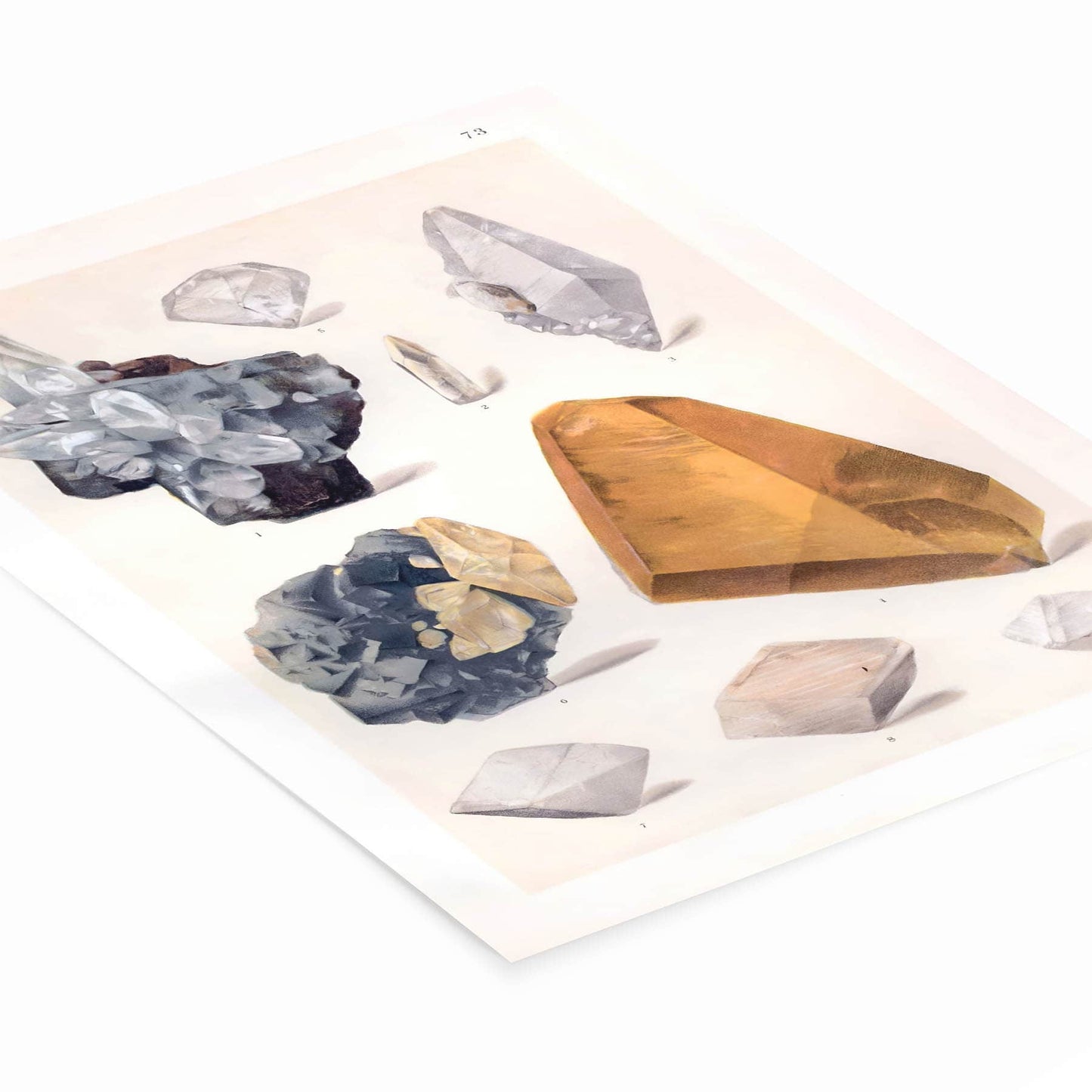 Crystal Drawing Art Print Laying Flat on a White Background