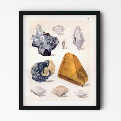 Crystal Drawing Art Print in Black Picture Frame