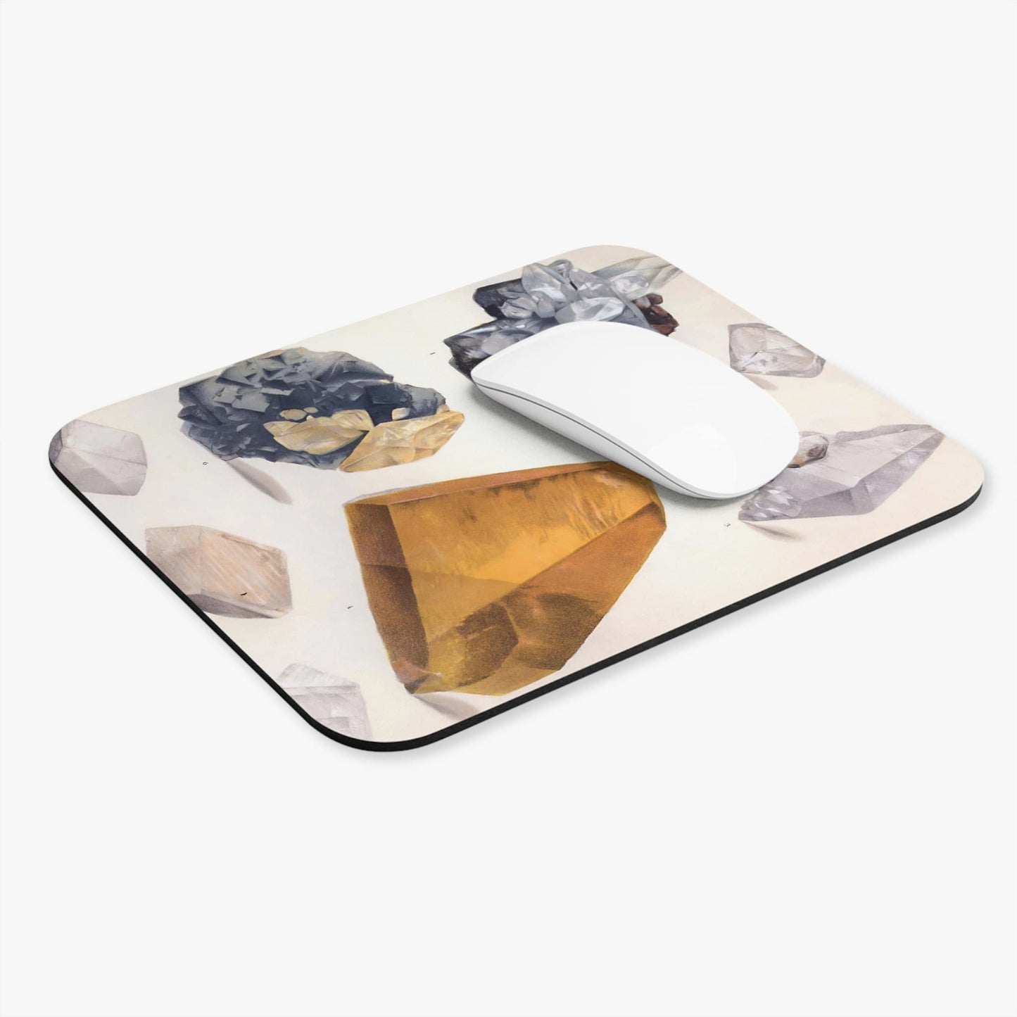 Crystals Computer Desk Mouse Pad With White Mouse
