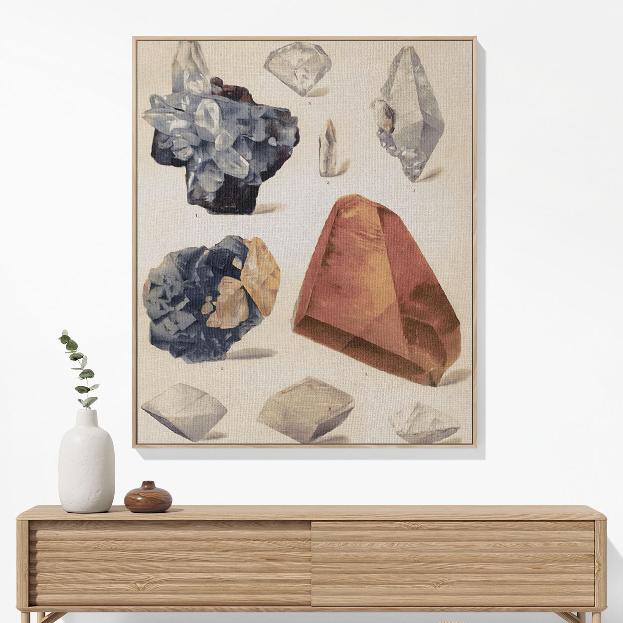 Crystals Woven Blanket Woven Blanket Hanging on a Wall as Framed Wall Art