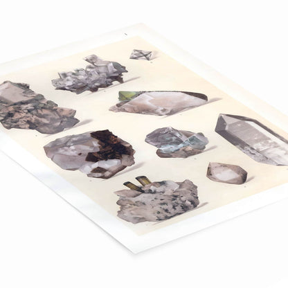 Raw Crystal Diagram Illustration Laying Flat on a White Background