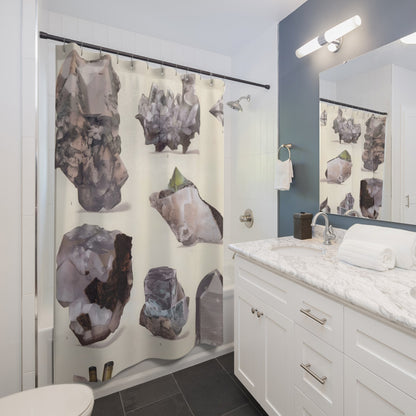 Crystals and Gemstones Shower Curtain Best Bathroom Decorating Ideas for Science Decor