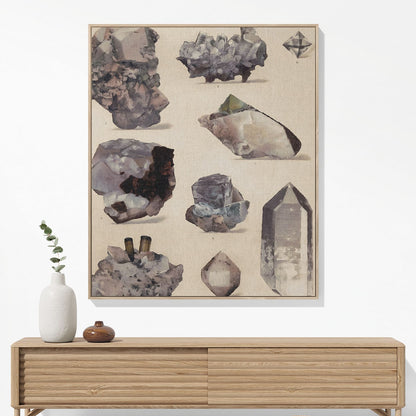 Crystals and Gemstones Woven Blanket Woven Blanket Hanging on a Wall as Framed Wall Art