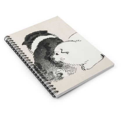 Cute Baby Animals Spiral Notebook Laying Flat on White Surface