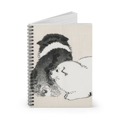 Cute Baby Animals Spiral Notebook Standing up on White Desk