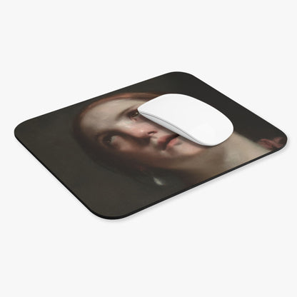 Dark Academia Aesthetic Computer Desk Mouse Pad With White Mouse