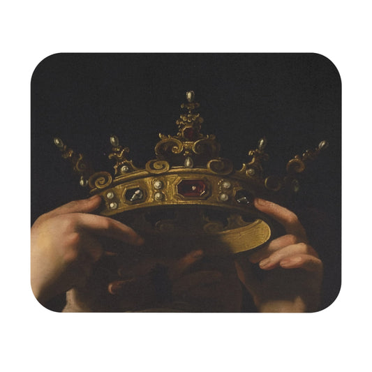 Dark Academia Mouse Pad with The Crown theme design, desk and office decor showcasing regal dark academia artwork.