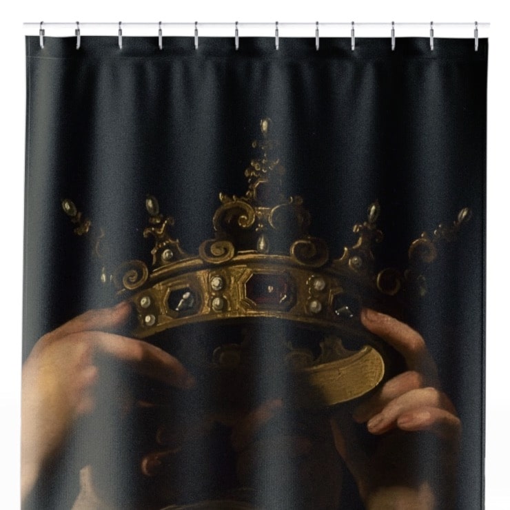 Dark Academia Shower Curtain Close Up, Dark Academia Shower Curtains