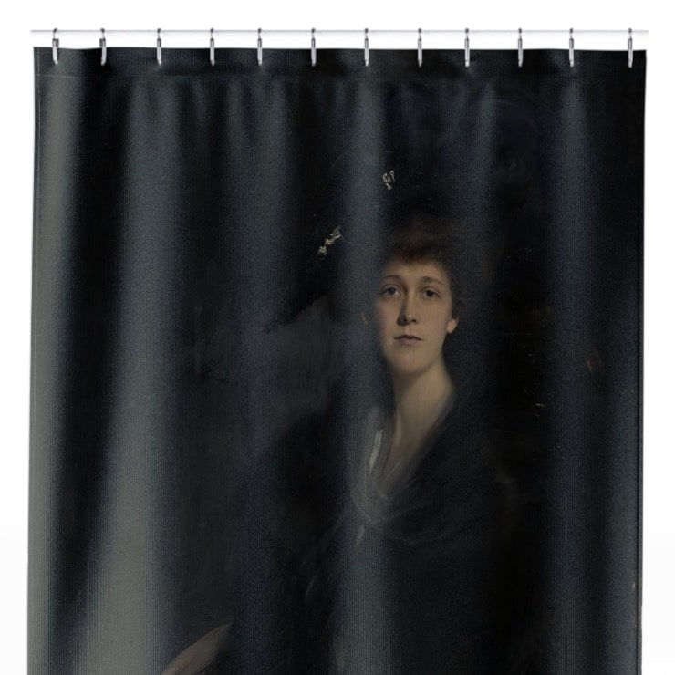 Dark Female Portrait Shower Curtain Close Up, Victorian Shower Curtains