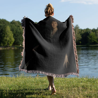 Dark Female Portrait Held on a Woman's Back Outside