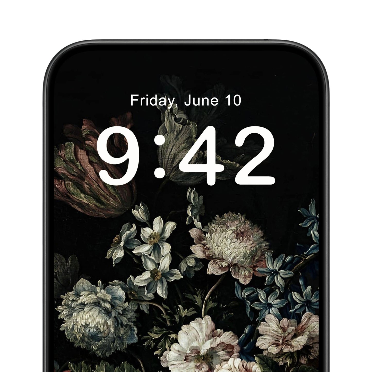 Dark Floral Phone Wallpaper Close Up