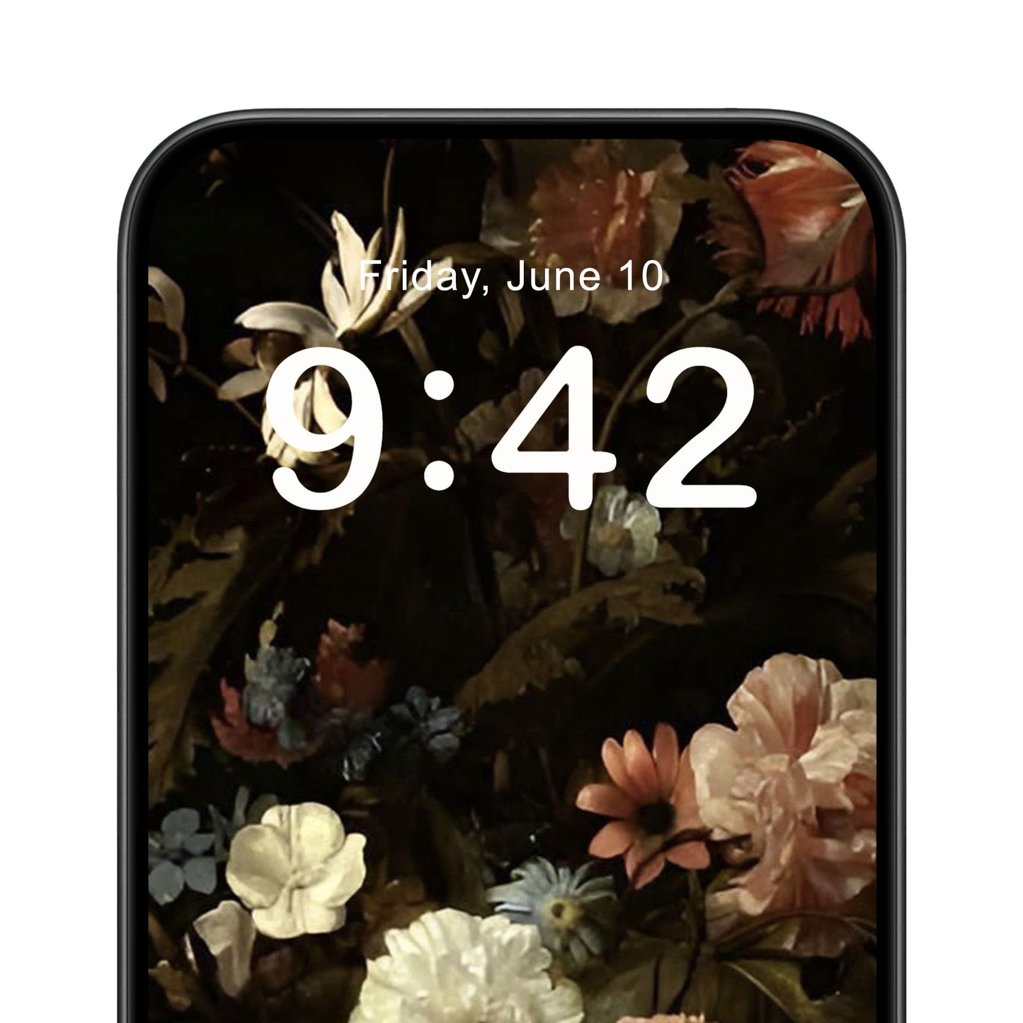 Dark Flowers Phone Wallpaper Close Up