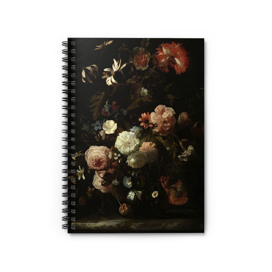 Dark Flowers Notebook with Dark Gothic cover, ideal for journaling and planning, highlighting dark gothic flower designs.