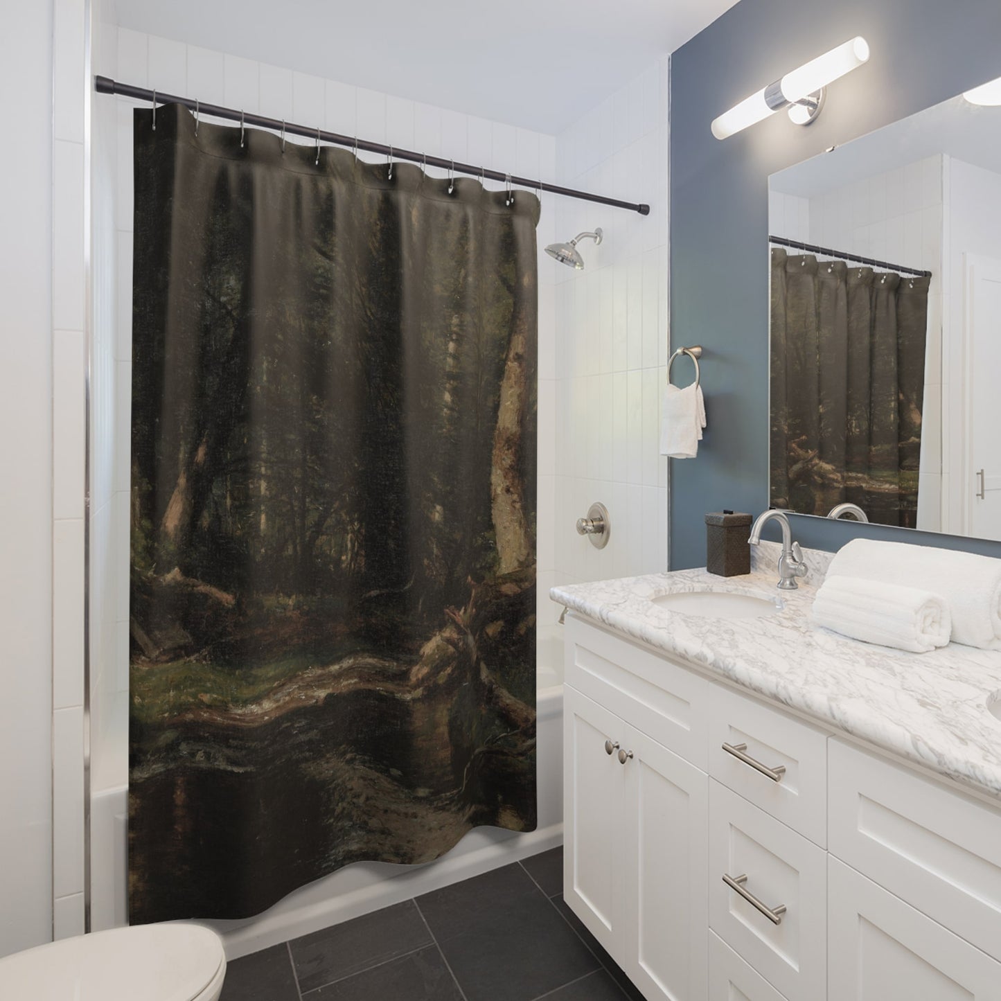 Dark Forest Shower Curtain Best Bathroom Decorating Ideas for Landscapes Decor