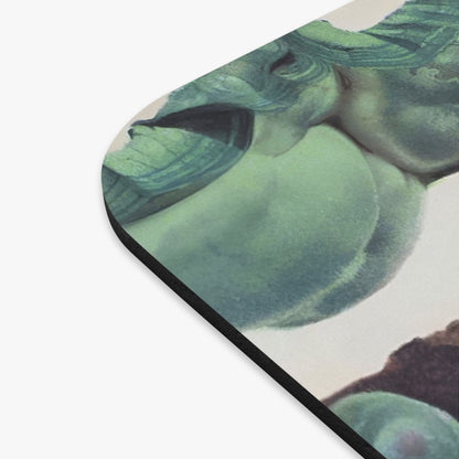 Dark Rocks and Jade Vintage Mouse Pad Design Close Up