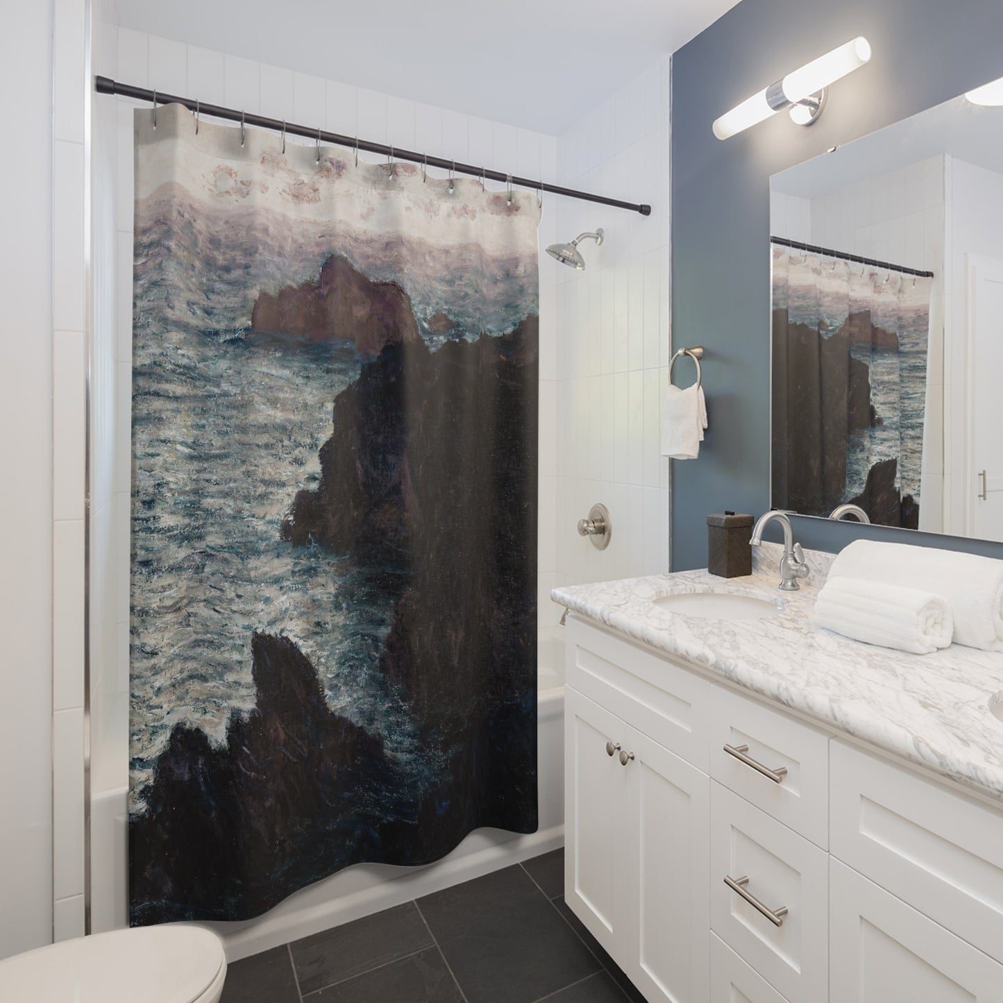 Dark Sea Shower Curtain Best Bathroom Decorating Ideas for Seascapes Decor