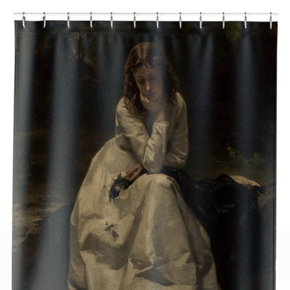 Dark Victorian Painting Shower Curtain Close Up, Victorian Shower Curtains