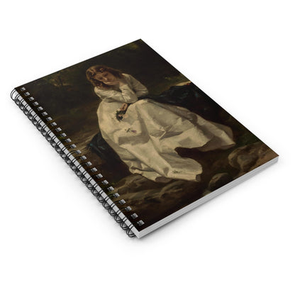 Dark Victorian Painting Spiral Notebook Laying Flat on White Surface