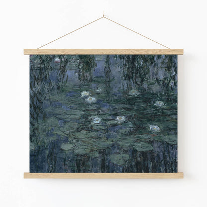 Relaxing Abstract Art Print in Wood Hanger Frame on Wall
