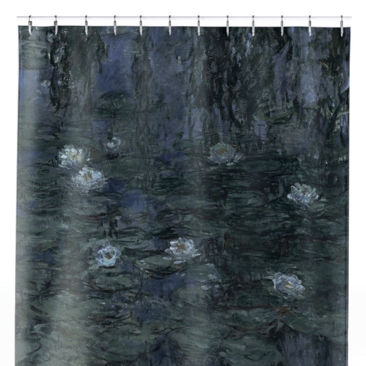 Deep Blue and Green Shower Curtain Close Up, Landscapes Shower Curtains
