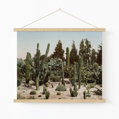 Desert Landscape Art Print in Wood Hanger Frame on Wall