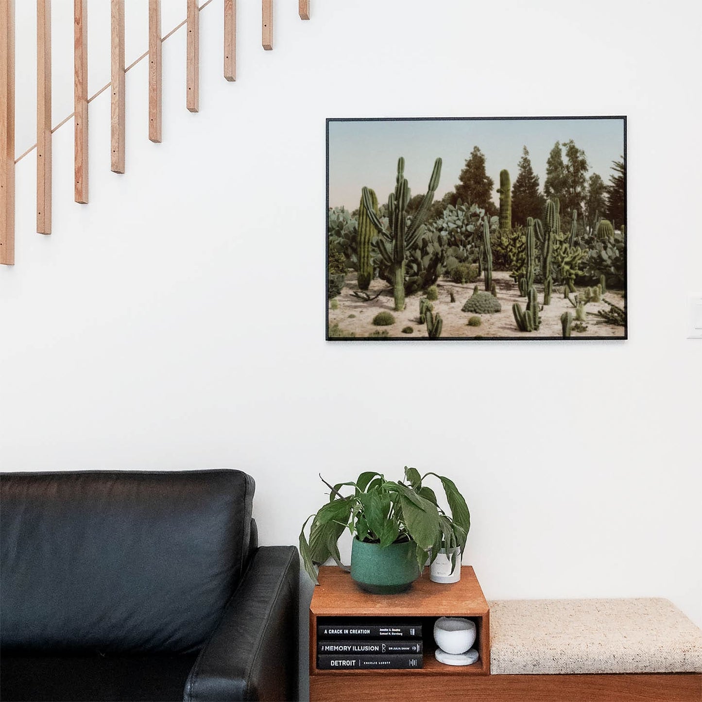 Desert Landscape Wall Art Print in a Picture Frame on Living Room Wall