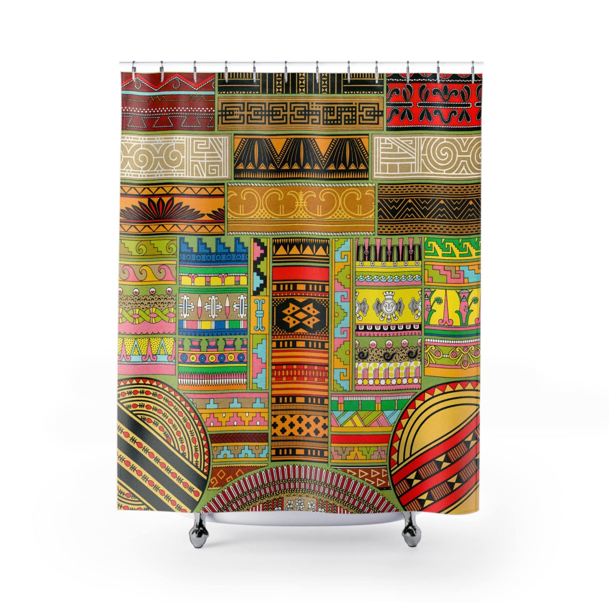 Design Inspiration Shower Curtain with unique patterns design, creative bathroom decor featuring inspirational patterns.