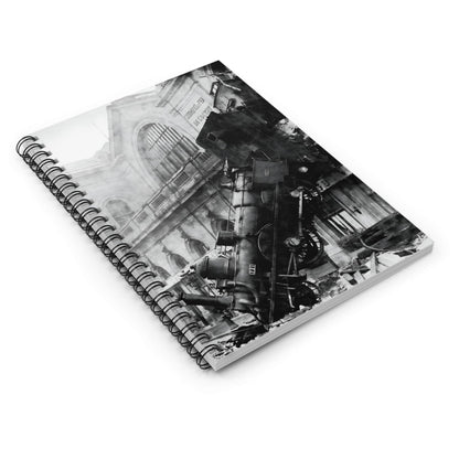 Disaster Spiral Notebook Laying Flat on White Surface